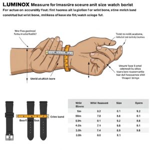 "Find the perfect fit with our luminox watch bands sizing guide and measurement instructions."