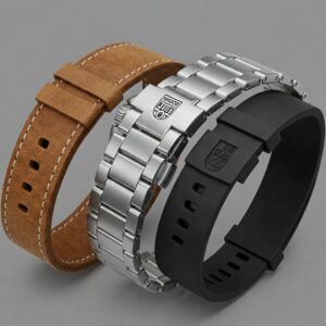 "Discover luminox watch bands crafted from various high-quality materials like leather, metal, and silicone."