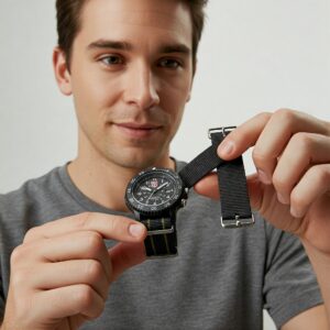 "Luminox watch featuring a comfortable and secure NATO style luminox watch bands, ideal for active wear."