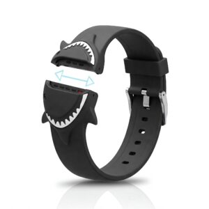 Adjustable shark watch band fitting various wrist sizes comfortably.