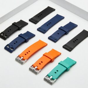 Selection of shark watch bands available in different colors.