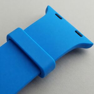"18mm Watch Band: Vibrant blue silicone watch band, comfortable and durable for everyday wear."