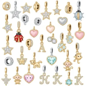 Variety of apple watch charms designs, featuring stars, hearts, animals, and initial charms to personalize your device.

