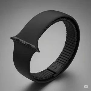 A seamless Solo Loop **38mm Apple Watch Series 3 bands**, highlighting its stretchable and clasp-free design for ultimate comfort.