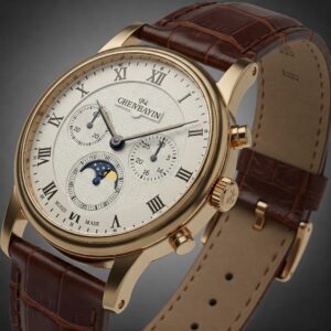 Elegant wristwatch featuring a high-quality alligator watch strap.