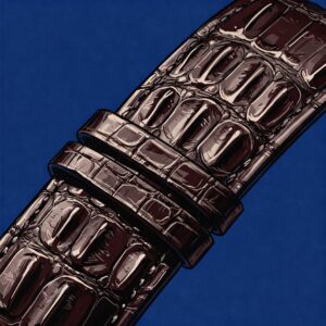 Close-up illustration highlighting the unique and genuine alligator leather texture of an alligator watch strap.