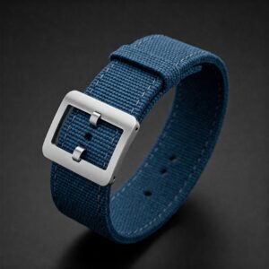 Durable blue canvas watch strap for men's or women's watches.