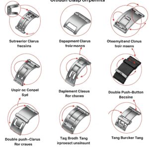 Visual comparison of various clasp styles available for citizen watch band replacement options.