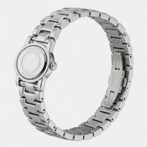 Elegant stainless steel link bracelet for a coach watch, showcasing its polished finish.
