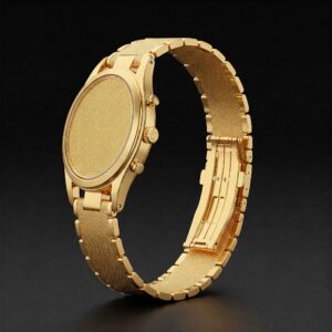 Stylish gold watch band designed for men, offering a classic and sophisticated look.