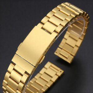 Gold watch band replacement, perfect for upgrading or customizing your timepiece.