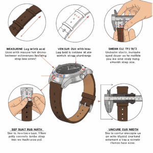 Illustration showing how to measure a watch lug width to determine the correct 19mm watch strap size.