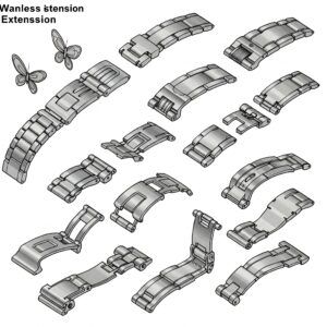Illustration showing different types of ss watch band extension mechanisms.
