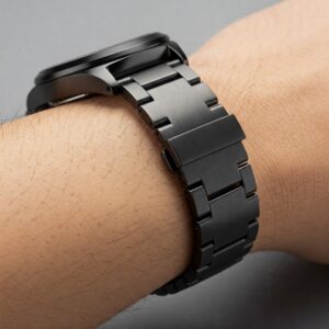 "18mm Watch Band: In use on a wrist, showcasing its fit and style."