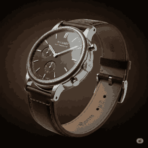 Elegant wristwatch featuring a high-quality leather 19mm watch strap.