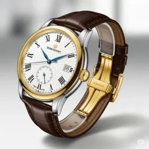 "Illustration of a timeless gold and silver watch for men, emphasizing its enduring style and quality."
