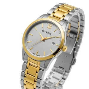 Fashion-forward gold silver women's watch in a stunning combination, adding a touch of luxury to any outfit.