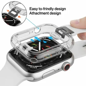 Easy-to-install apple watch case designed for quick attachment.