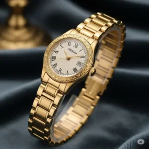 Stunning vintage women's gold dress watch, perfect for formal occasions and evening wear.