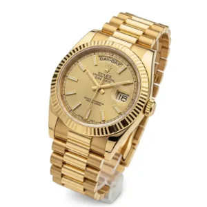 A sophisticated Rolex Day-Date 40 in solid gold, a popular choice among gents gold Rolex watches.