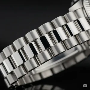 "Elegant Rolex Jubilee rolex watch bracelet with its five-piece links, offering a sophisticated and comfortable fit for a Rolex timepiece."