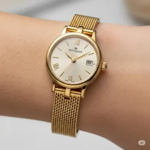 Engraved caseback of a wittnauer watch gold, indicating its authenticity and vintage heritage.