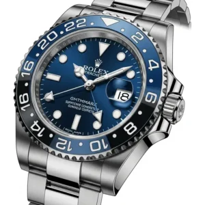 An illustration of the Rolex GMT-Master II, a popular rolex watch blue face with a two-color blue and black bezel.