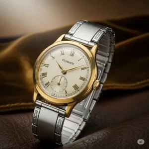 Vintage watch gold and silver with a classic design, evoking timeless elegance and history.