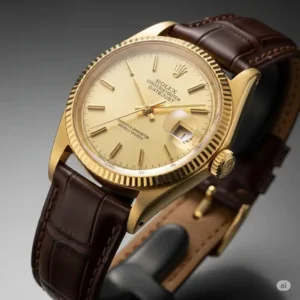 A timeless vintage gold Rolex Datejust, embodying classic style and enduring appeal in men's luxury watches.