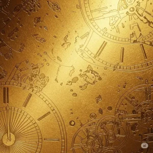 Textured golden background with subtle hints of vintage watch elements, representing the rich history of gold timepieces.