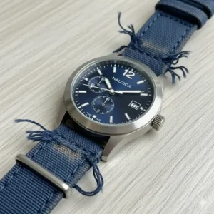 An image of a Nautica watch with a worn-out strap, ready for a Nautica watch strap replacement.