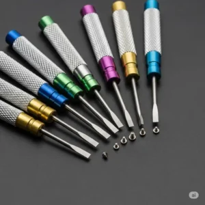 A set of small jeweler's screwdrivers, perfect for handling the tiny screws often found inside watches during battery replacement.