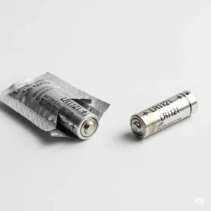 A side-by-side comparison of a new LR1121 watch battery and the old, dead battery it's replacing, an excellent visual guide for a replacement for watch battery lr1121.