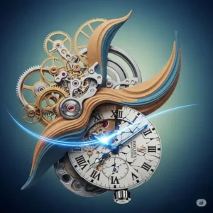An artistic, timeless representation inspired by Rolex watches, symbolizing the enduring legacy and perfect pairing of his and hers Rolex watches timepieces.