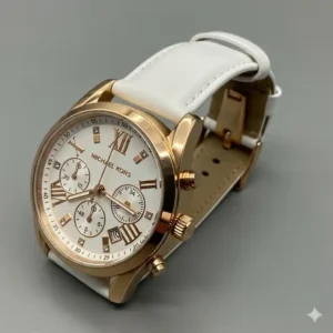 The finished product: a Michael Kors watch looking brand new with its recently completed watch strap replacement securely in place.