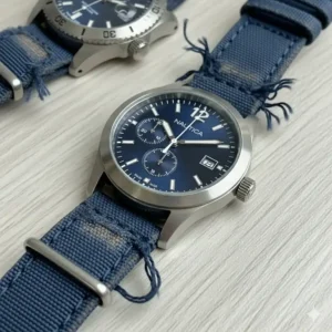 A final shot of a Nautica watch with a newly replaced strap, looking brand new after Nautica watch strap replacement.