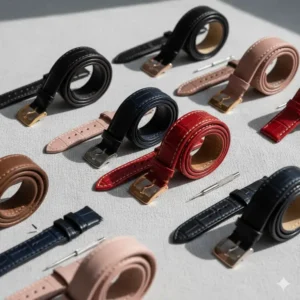 Collection of stylish leather watch straps replacement for women, perfect for replacing worn or outdated bands. 