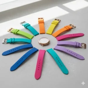 Bright and colorful silicone watch straps replacement for women, ideal for active lifestyles and casual watch band updates. 