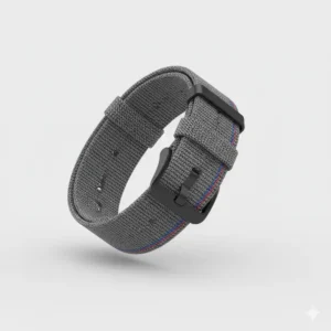 A comfortable and breathable woven nylon smartwatch watch strap, ideal for all-day wear and casual use.