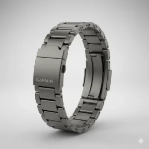 Black silicone watch strap specifically designed for the Fenix 5, shown from a front angle.