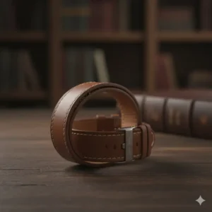 A sophisticated brown leather strap for the smaller Garmin Fenix 5S model.