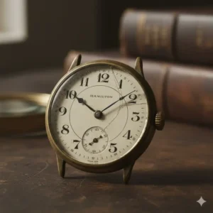 Close-up of a vintage American watch dial, highlighting its historical value and impact on price.