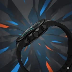 Slim profile view of the carbonX watch, emphasizing its ergonomic and lightweight casing.