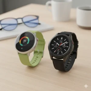 A side-by-side comparison of Google Pixel Watch and Samsung Galaxy Watch, two major Android Watches USA brands.
