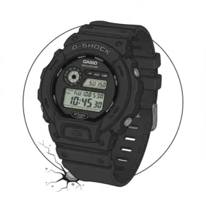 A classic, heavy-duty G-Shock digital watch in black, emphasizing its extreme durability and shock resistance, a top contender for the best digital watch for men.