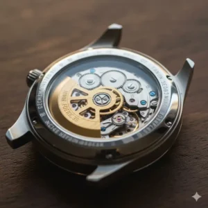 A detailed view of a watch's mechanical movement, highlighting the technology in the best automatic watches under 500 dollars.