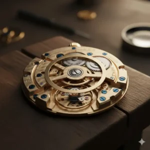 Detailed shot of a high-quality, USA-made automatic watch movement, justifying its premium price.