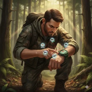 A screen display on a best GPS watch for hunting showing the real-time location and tracking of hunting dogs.