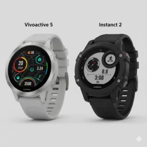 A simple chart or graphic visually comparing the general price ranges of the Garmin Vivoactive 5 vs Instinct 2, helping potential buyers make an informed decision.