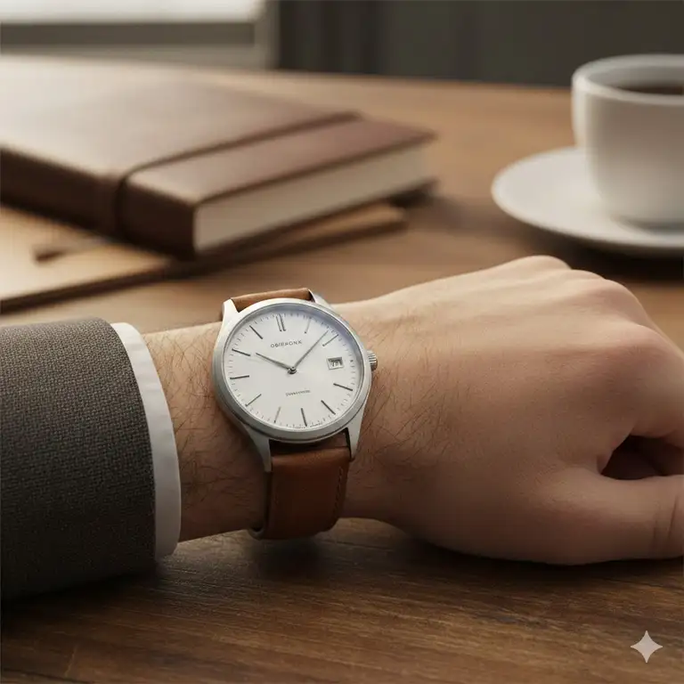 A close-up of a classic, legible everyday watch on a wrist, illustrating what makes a good everyday watch durable and reliable.